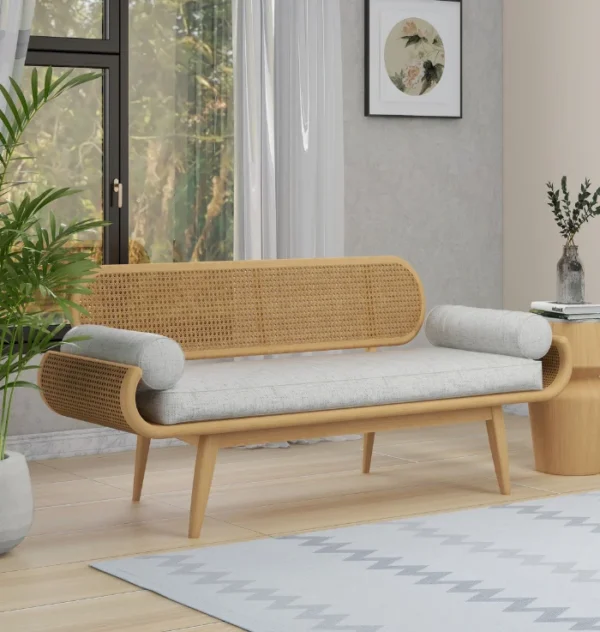 2 Seater Cane Bench in Sheesham Wood Aesthetic craft