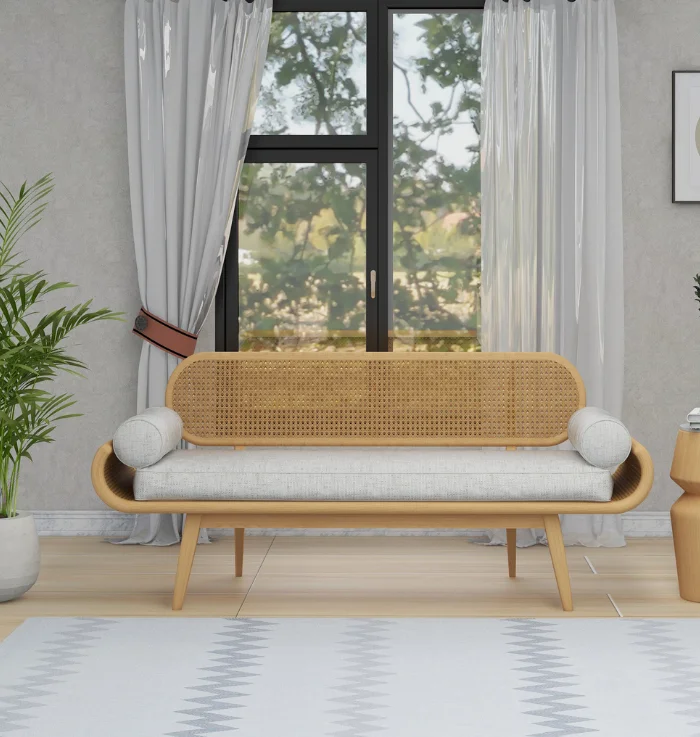 2 Seater Cane Bench in Sheesham Wood Aesthetic craft