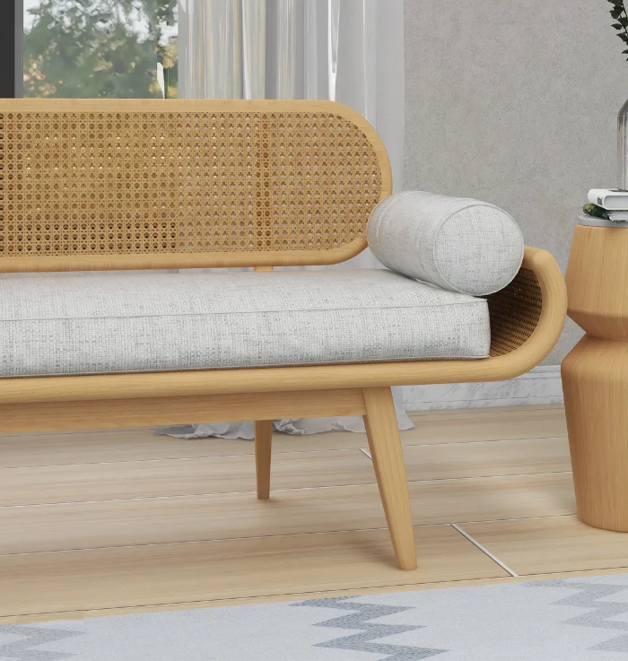2 Seater Cane Bench in Sheesham Wood Aesthetic craft
