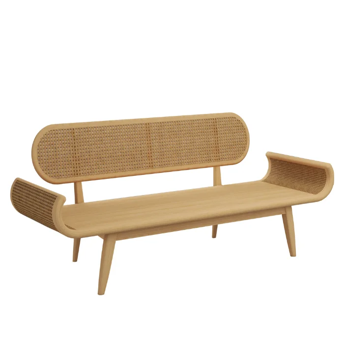 2 Seater Cane Bench in Sheesham Wood Aesthetic craft