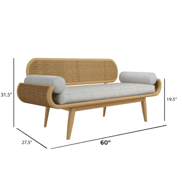 2 Seater Cane Bench in Sheesham Wood Aesthetic craft