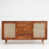 Sideboard with 2 Doors & 3 Drawers Brown Aesthetic craft