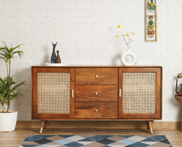 Sideboard with 2 Doors & 3 Drawers Brown Aesthetic craft