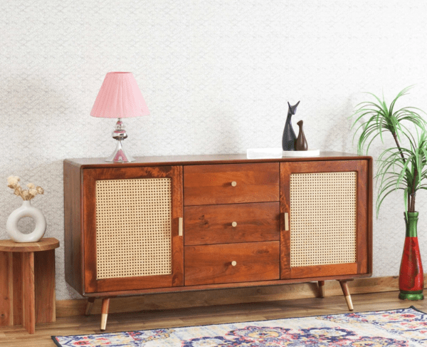 Sideboard with 2 Doors & 3 Drawers Brown Aesthetic craft