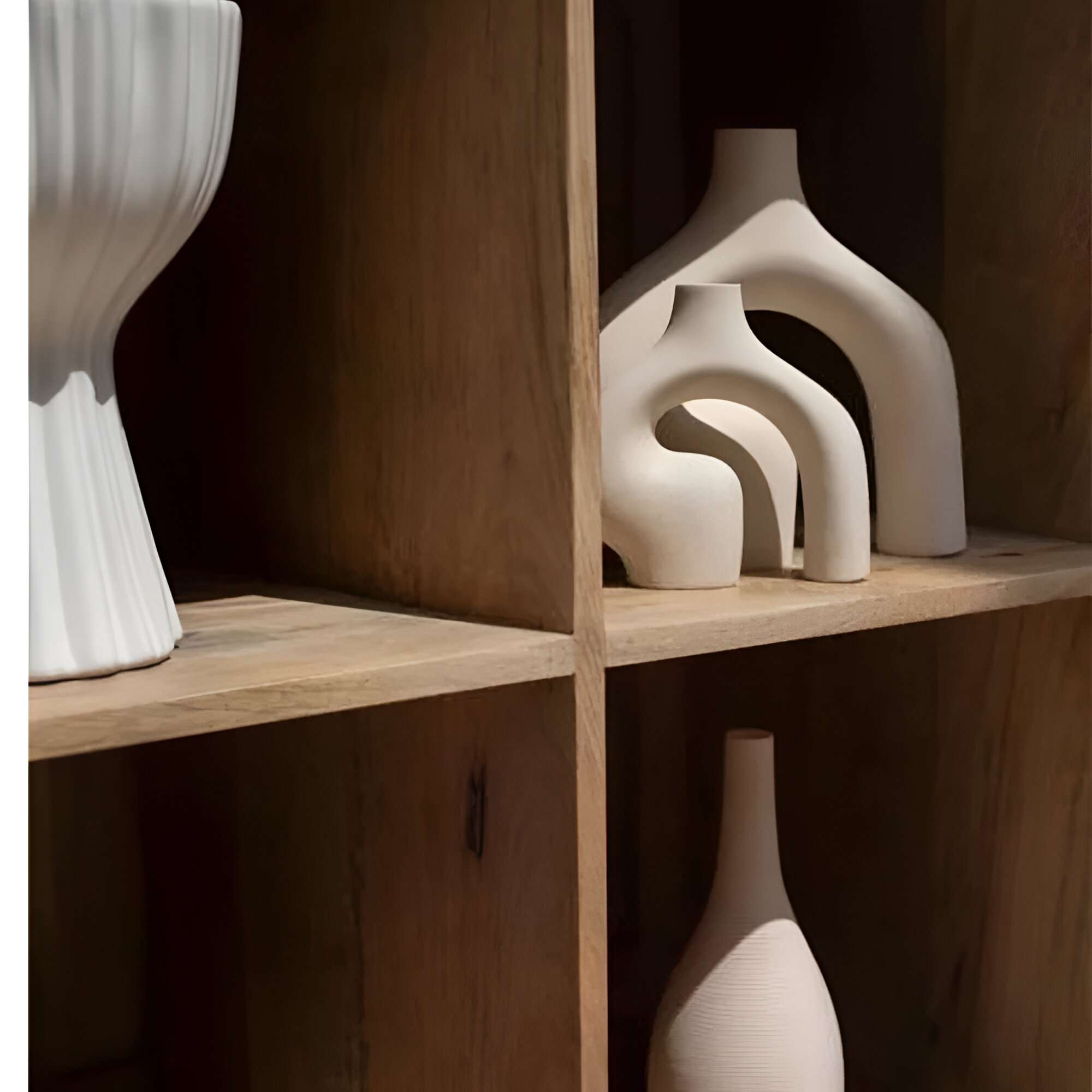 Rattan Display Cabinet | Solid Mango Wood with Natural Polish | Stylish and Functional Aesthetic craft