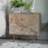 Bedside Drawers | Hand-Carved Mango Wood Cabinet with Iron Stand | Elegant and Durable Aesthetic craft