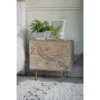 Bedside Drawers | Hand-Carved Mango Wood Cabinet with Iron Stand | Elegant and Durable Aesthetic craft
