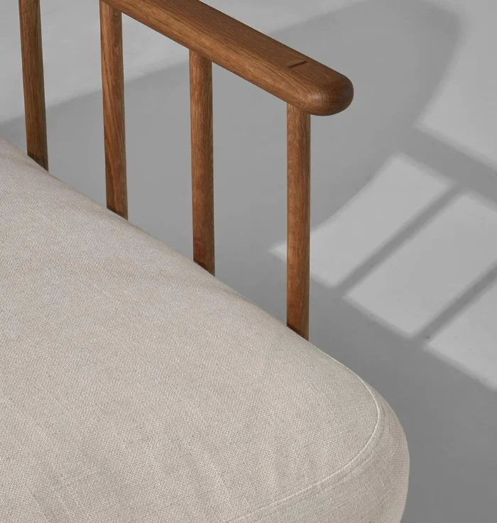 3 Seater Sofa | Mango Wood & Iron Legs | Comfortable Cotton Fabric Aesthetic craft