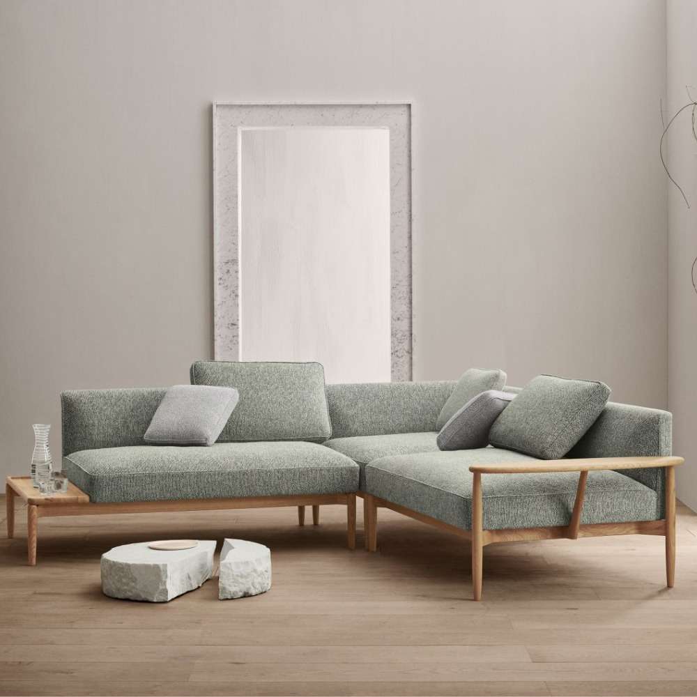 Aesthetic craft Embrace L Sectional Sofa | Wooden Frame L-Shaped Sofa with High-Density Foam Cushions