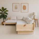 Low Seat Sofa | L-Shape Sectional with Foam Cushions