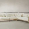 Aesthetic craft Low Seat Sofa | L-Shape Sectional with Solid Wood Frame & Foam Cushions