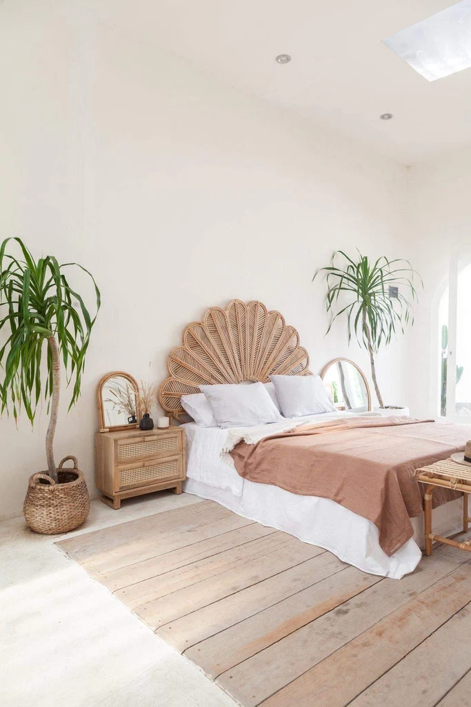 Rustic Rattan Bedside Table | Mango Wood Nightstand with Cane Detailing Aesthetic craft Rustic Rattan Bedside Table | Mango Wood Nightstand with Cane Detailing Aesthetic craft