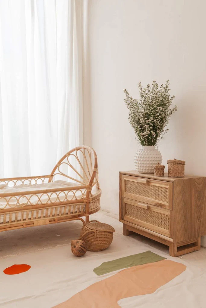 Rustic Rattan Bedside Table | Mango Wood Nightstand with Cane Detailing Aesthetic craft Rustic Rattan Bedside Table | Mango Wood Nightstand with Cane Detailing Aesthetic craft