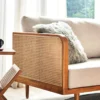 Aesthetic craft Cane-Regal Solid Wood Sofa Set | Handcrafted Acacia Wood & Cane Seating | Velvet Upholstery