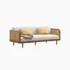 Aesthetic craft Cane-Regal Solid Wood Sofa Set | Handcrafted Acacia Wood & Cane Seating | Velvet Upholstery