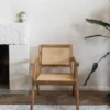 Pearl Arm Chair | Mango Wood Chair with Cane Rattan Seat & Vintage Design Aesthetic craft