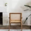 Pearl Arm Chair | Mango Wood Chair with Cane Rattan Seat & Vintage Design Aesthetic craft