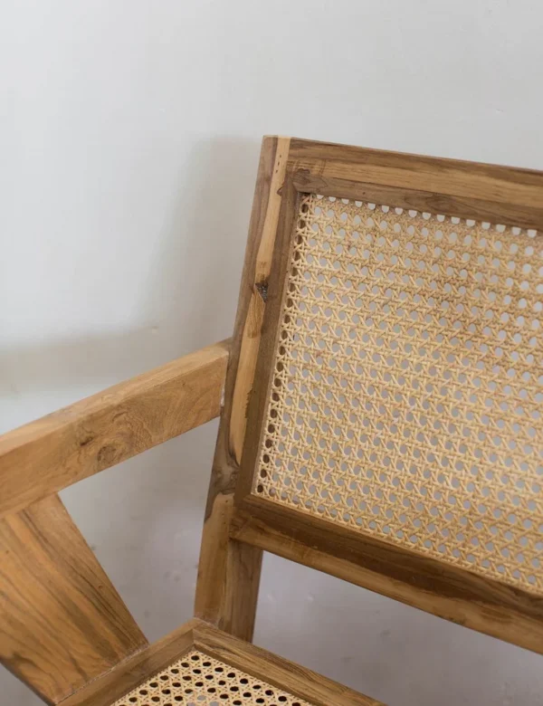 Pearl Arm Chair | Mango Wood Chair with Cane Rattan Seat & Vintage Design Aesthetic craft