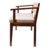Natural mango wood 3-seater upholstered bench with cane accents Aesthetic craft
