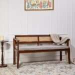 Natural Wood Bench Upholstered – 3 Seater