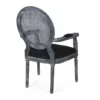Black 6-person dining table set with wide armchairs and modern styling Aeshteticcraft