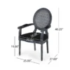 Black 6-person dining table set with wide armchairs and modern styling Aeshteticcraft