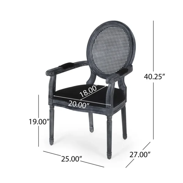 Black 6-person dining table set with wide armchairs and modern styling Aeshteticcraft