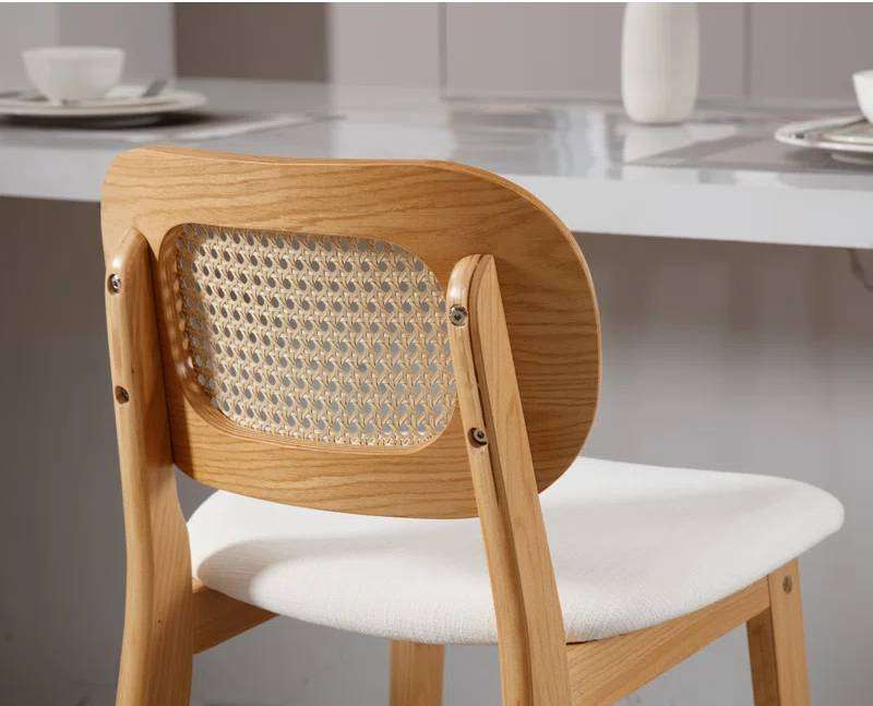 Set of two solid wood counter stools with backrest and contoured seats Aeatheticcraft