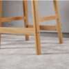 Set of two solid wood counter stools with backrest and contoured seats Aeatheticcraft