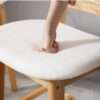 Set of two solid wood counter stools with backrest and contoured seats Aeatheticcraft
