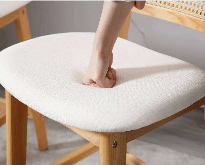 Set of two solid wood counter stools with backrest and contoured seats Aeatheticcraft