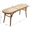 Cane Solid Wood Bench made with mango wood and cane detailing Aesthetic craft