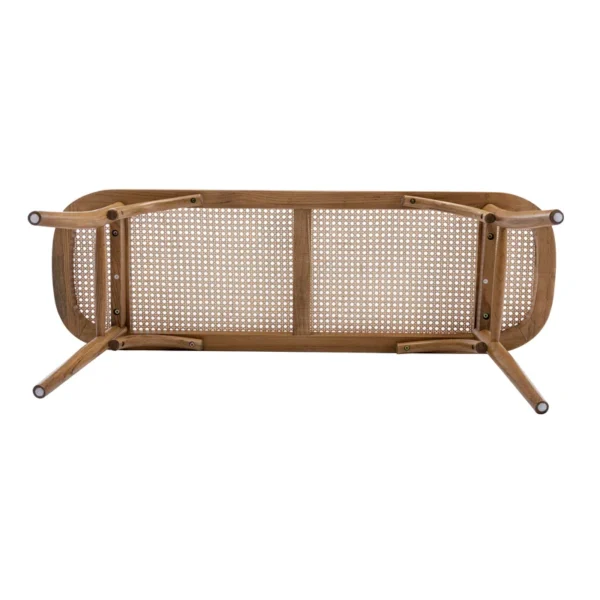 Cane Solid Wood Bench made with mango wood and cane detailing Aesthetic craft
