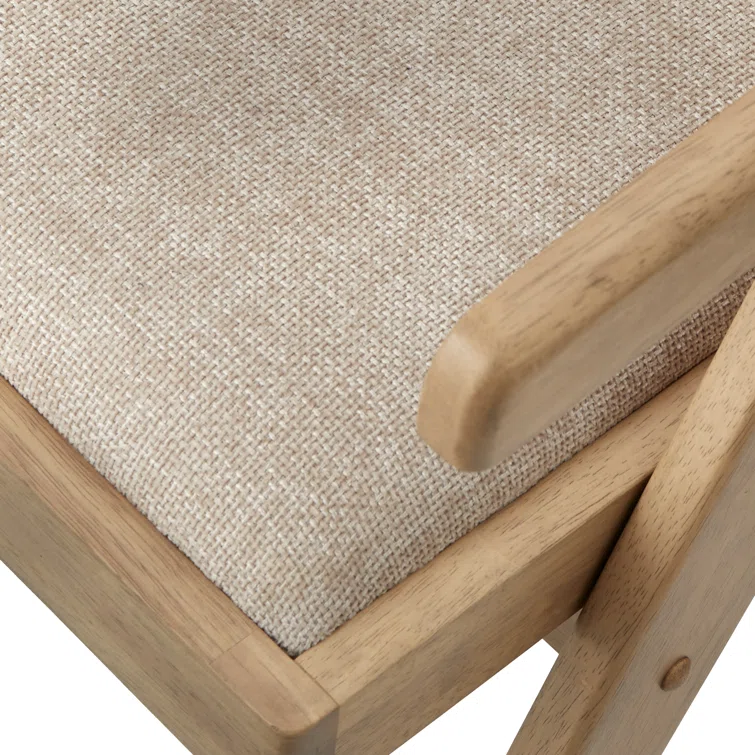 Wooden Cane Bench with Handwoven Backrest and Arms Aesthetic craft