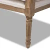 French provincial whitewashed wood armchair with cane back and upholstered seat Aesthetic craft