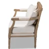 French provincial whitewashed wood armchair with cane back and upholstered seat Aesthetic craft