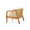 Outdoor mango wood and wicker lounge set with chairs, loveseat, table, and cushions Aesthetic craft