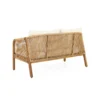 Outdoor mango wood and wicker lounge set with chairs, loveseat, table, and cushions Aesthetic craft