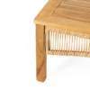 Outdoor mango wood and wicker lounge set with chairs, loveseat, table, and cushions Aesthetic craft