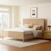 Handcrafted mango wood and cane bed frame in king, queen, and twin sizes Aesthetic craft