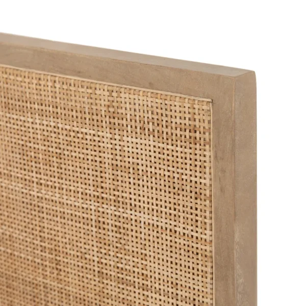 Handcrafted mango wood and cane bed frame in king, queen, and twin sizes Aesthetic craft