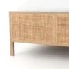 Handcrafted mango wood and cane bed frame in king, queen, and twin sizes Aesthetic craft
