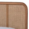 Solid mango wood cane bed frame available in brown and black colors Aesthetic craft