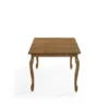 Wood and cane 6-person dining table set with upholstered chairs in light wood finish Aestheticcraft