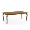 Wood and cane 6-person dining table set with upholstered chairs in light wood finish Aestheticcraft