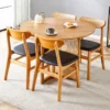 Ancient style mango wood dining set with cane‑leg table and matching chairs Aestheticcraft
