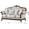 Aesthetic craft Luxurious carved 3+2+2 sofa set with wood detailing and decorative cushions.