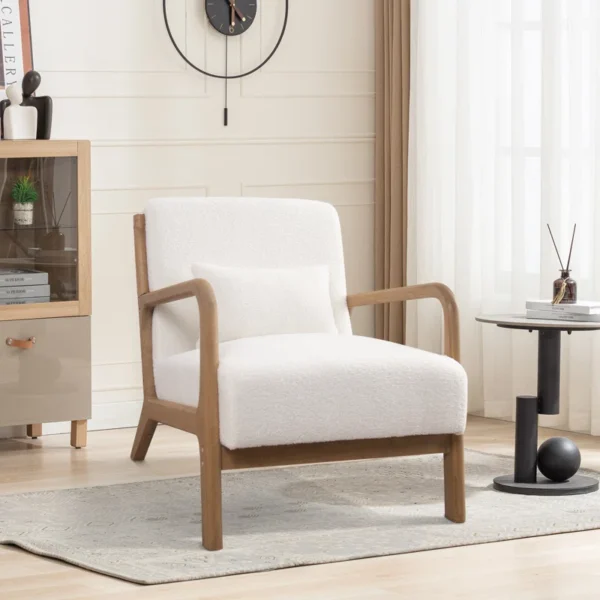 Aesthetic craft Century Accent Chair with matching pillow – modern design in four color options.