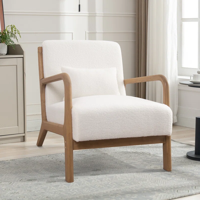 Aesthetic craft Century Accent Chair with matching pillow – modern design in four color options.