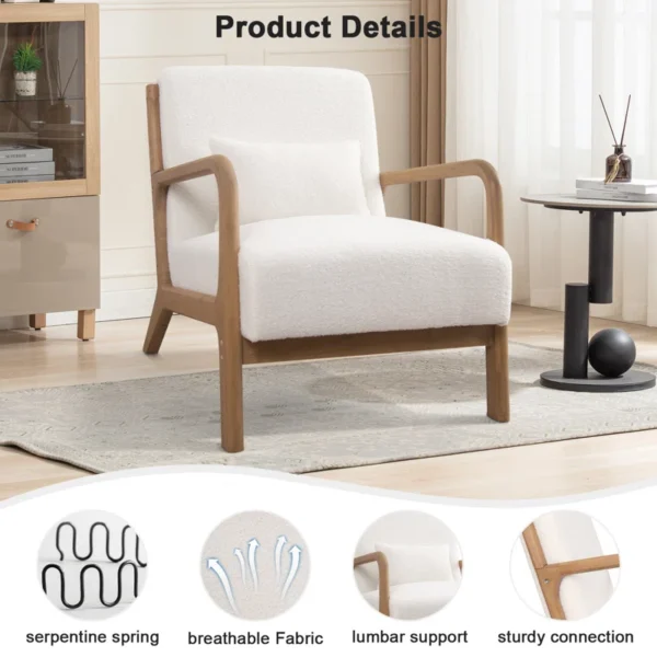 Aesthetic craft Century Accent Chair with matching pillow – modern design in four color options.